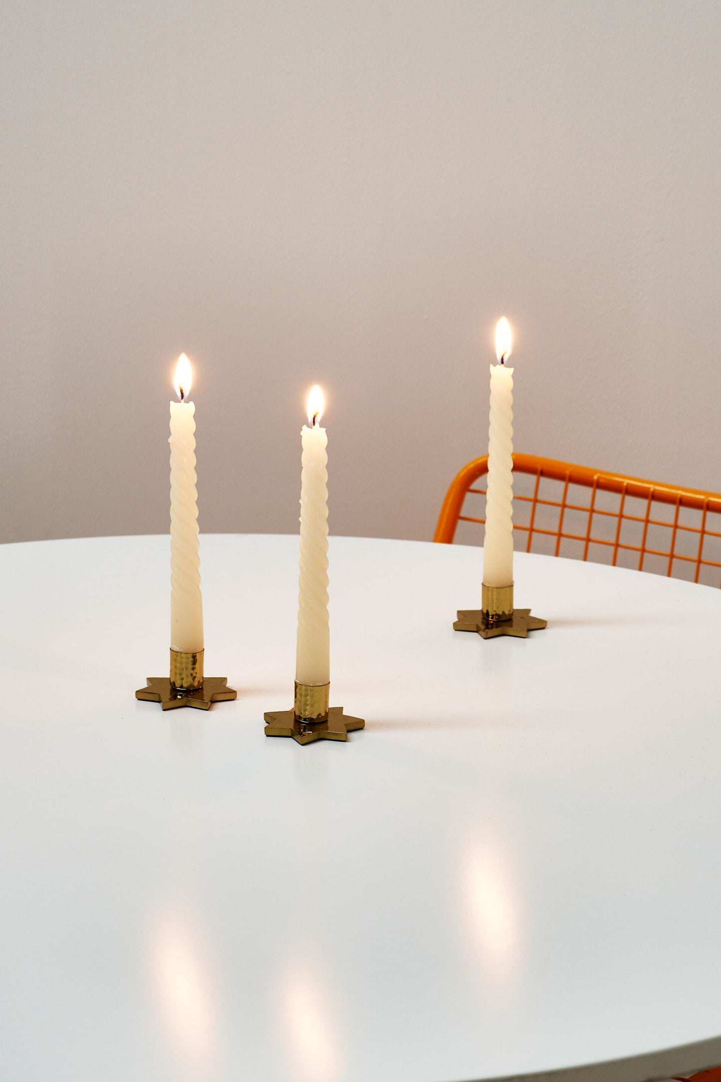 Star Gold Candlestick Holders Set of Three