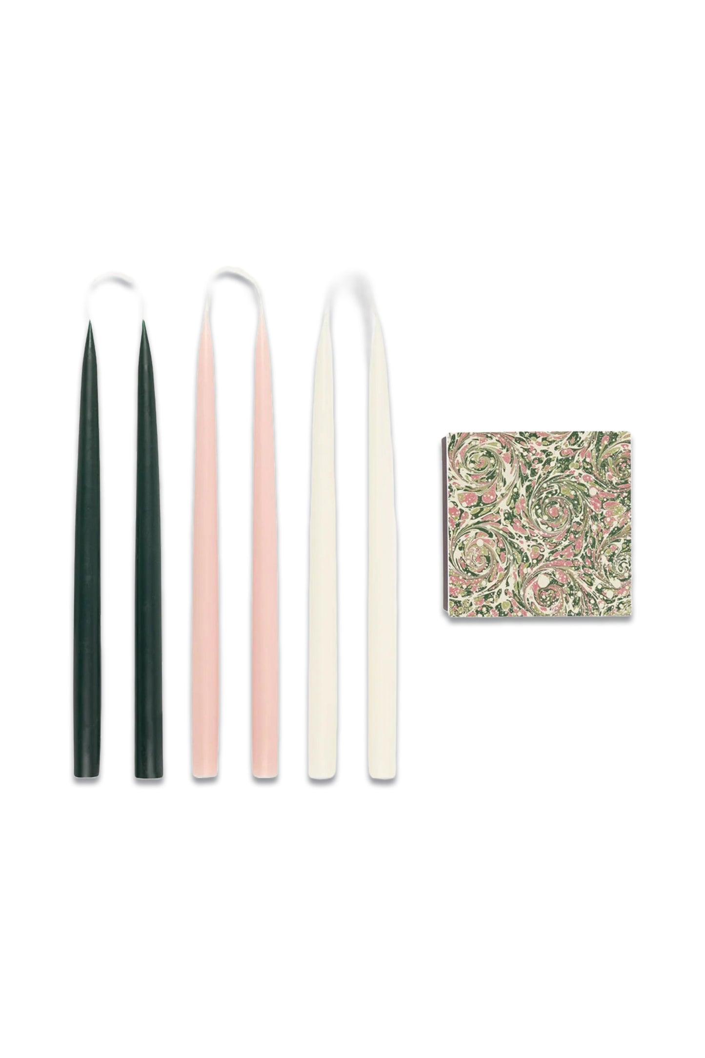 Danish Taper Candles & Matches Gift Set, Marble