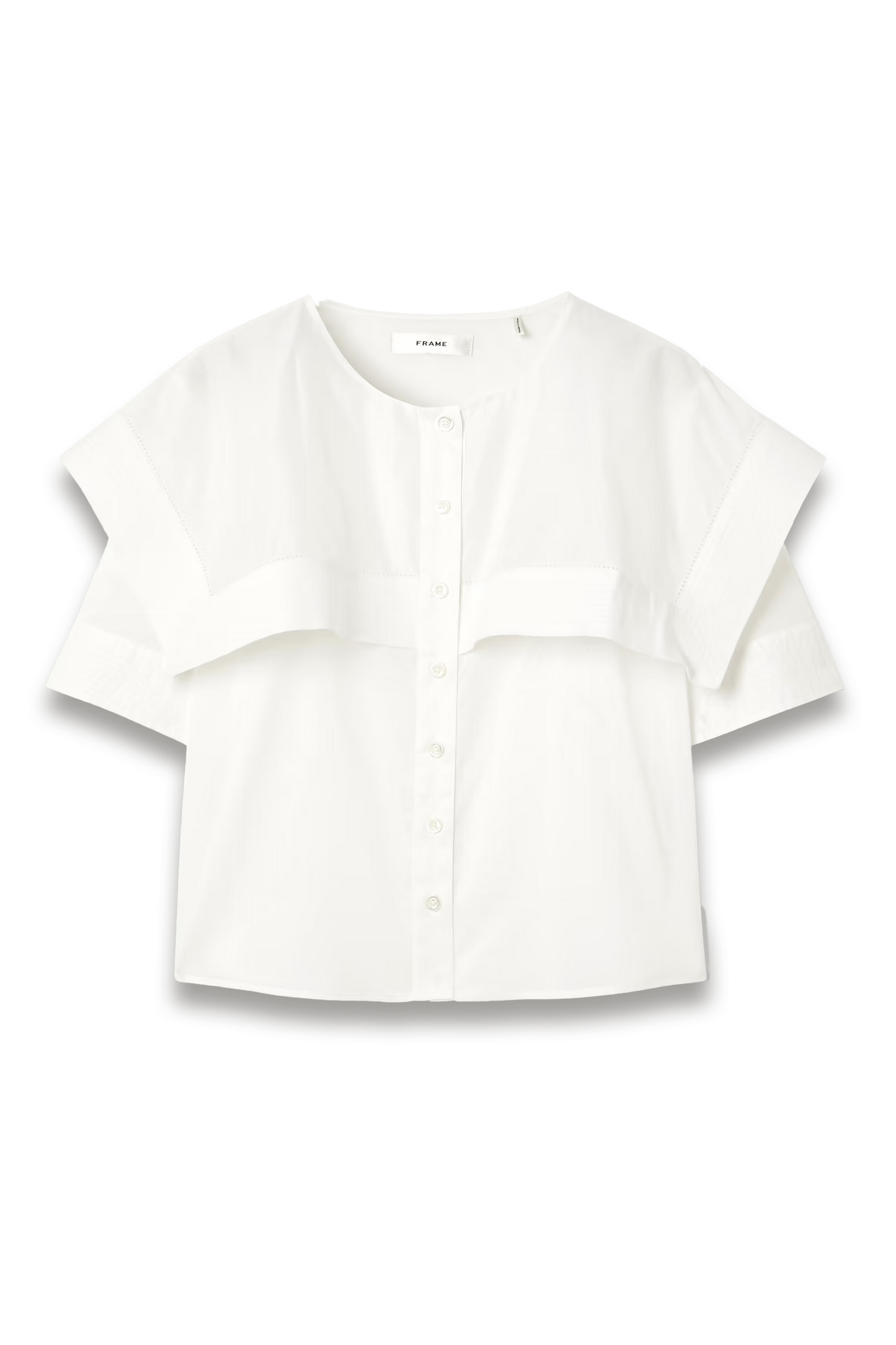 Cape-effect Cotton Shirt