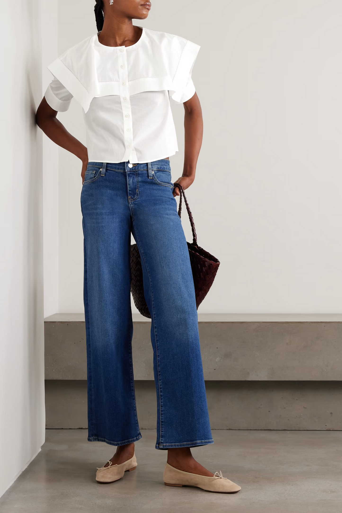 Cape-effect Cotton Shirt