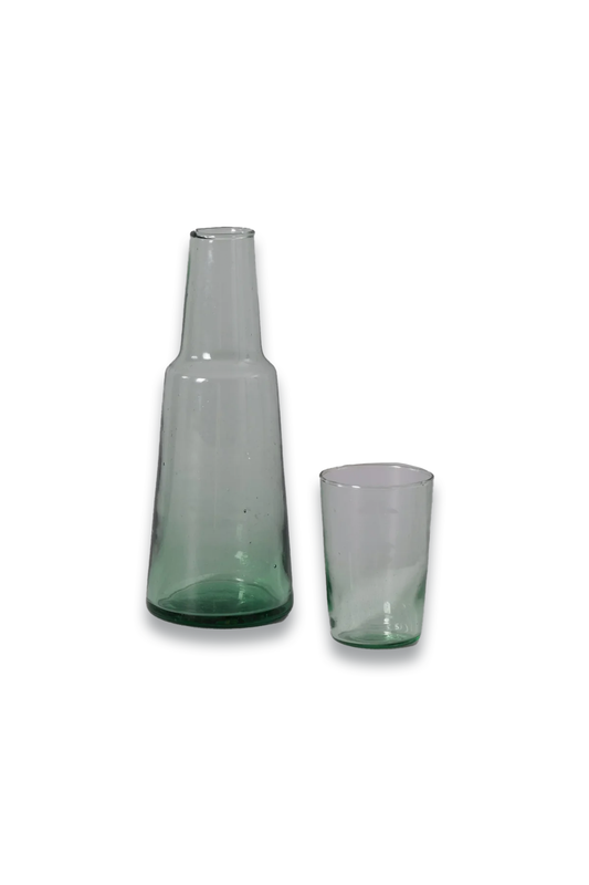 Recycled Glass Carafe And Glass Set