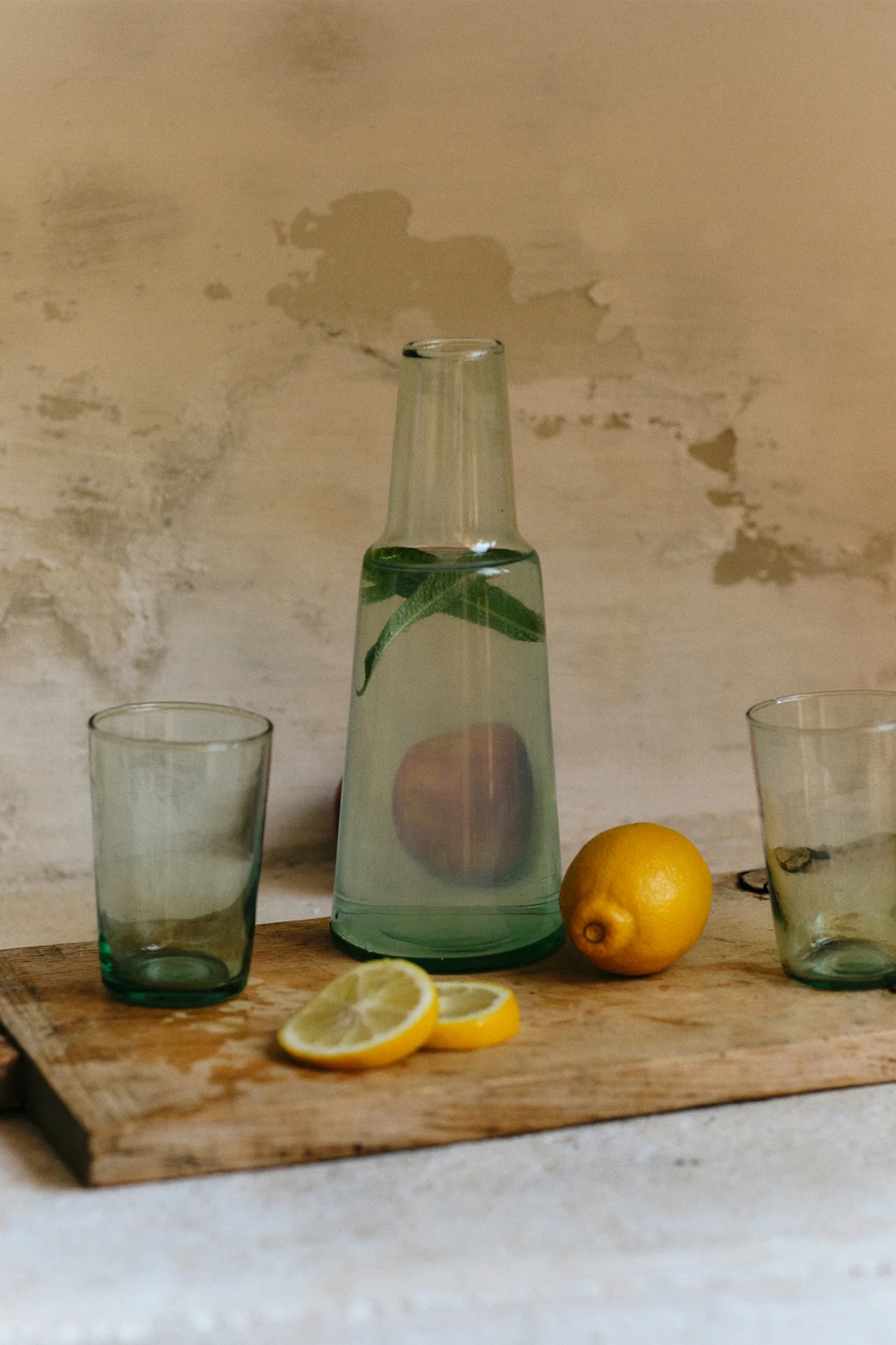 Recycled Glass Carafe And Glass Set