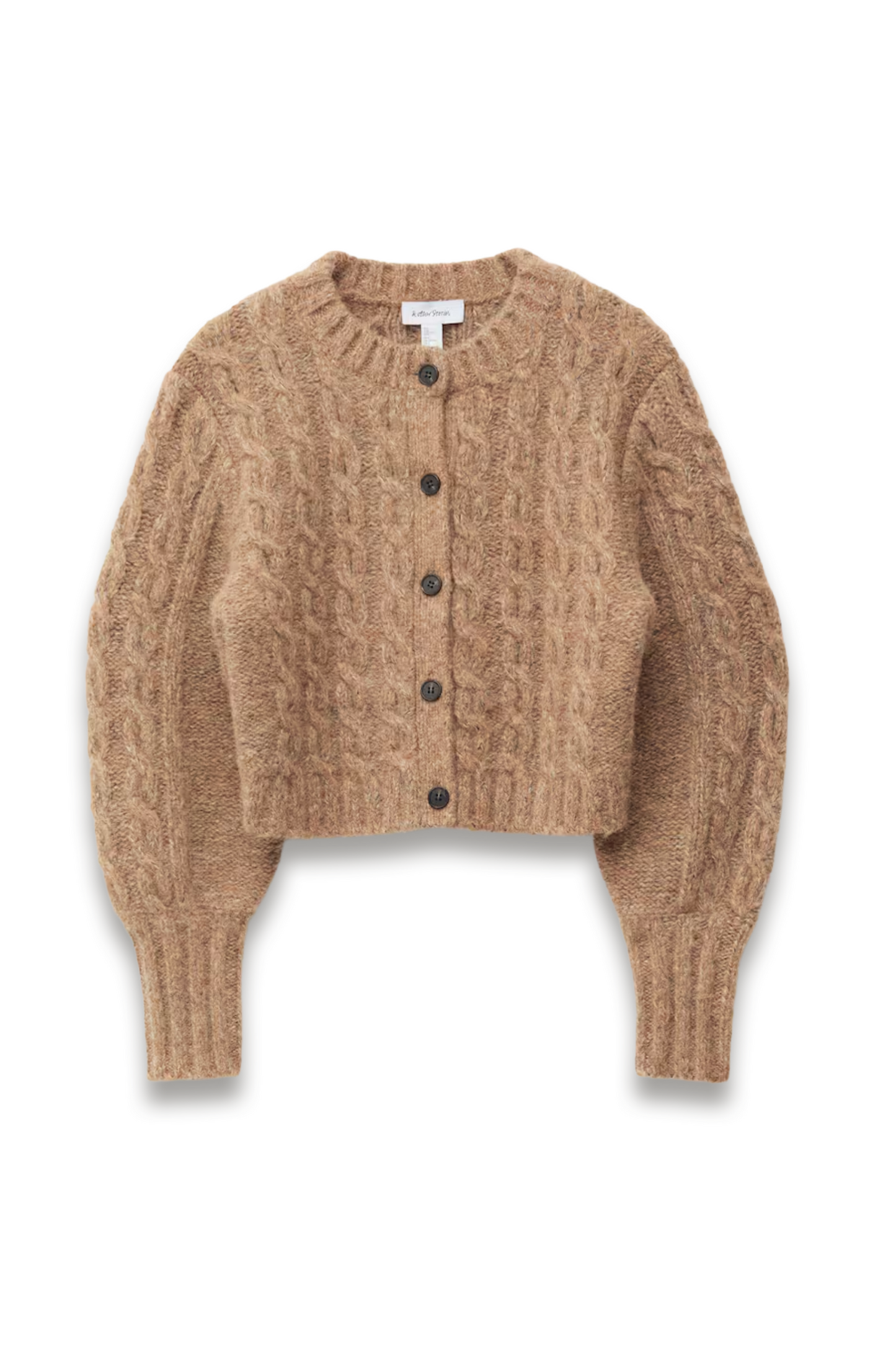 Alpaca-blend Cable-knit Cardigan