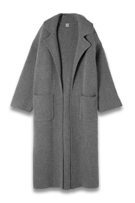 Ribbed wool-blend coat