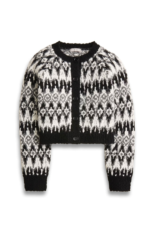 Cropped Fair Isle Cardigan Sweater