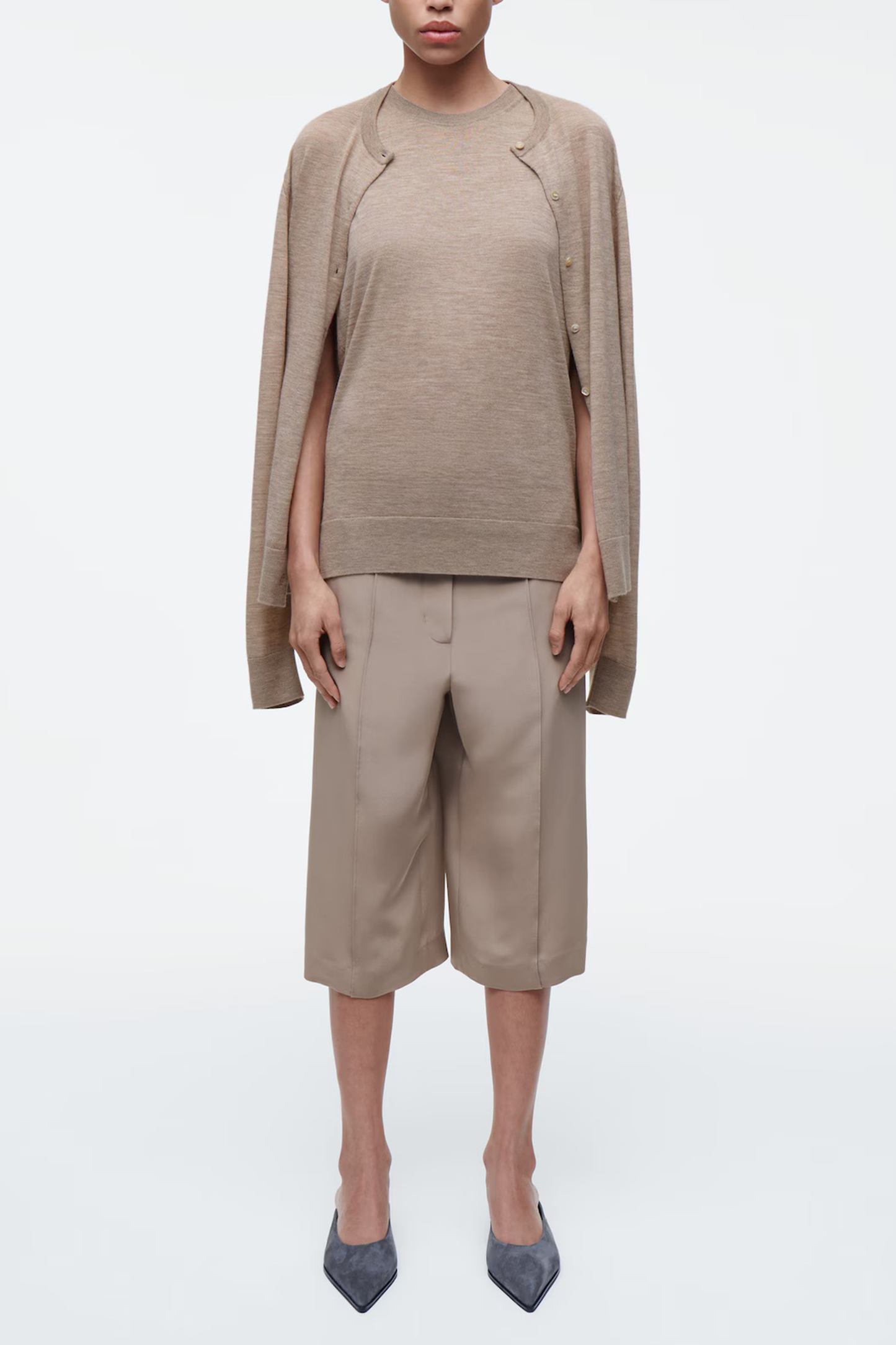 Layered Fine Cashmere Cardigan