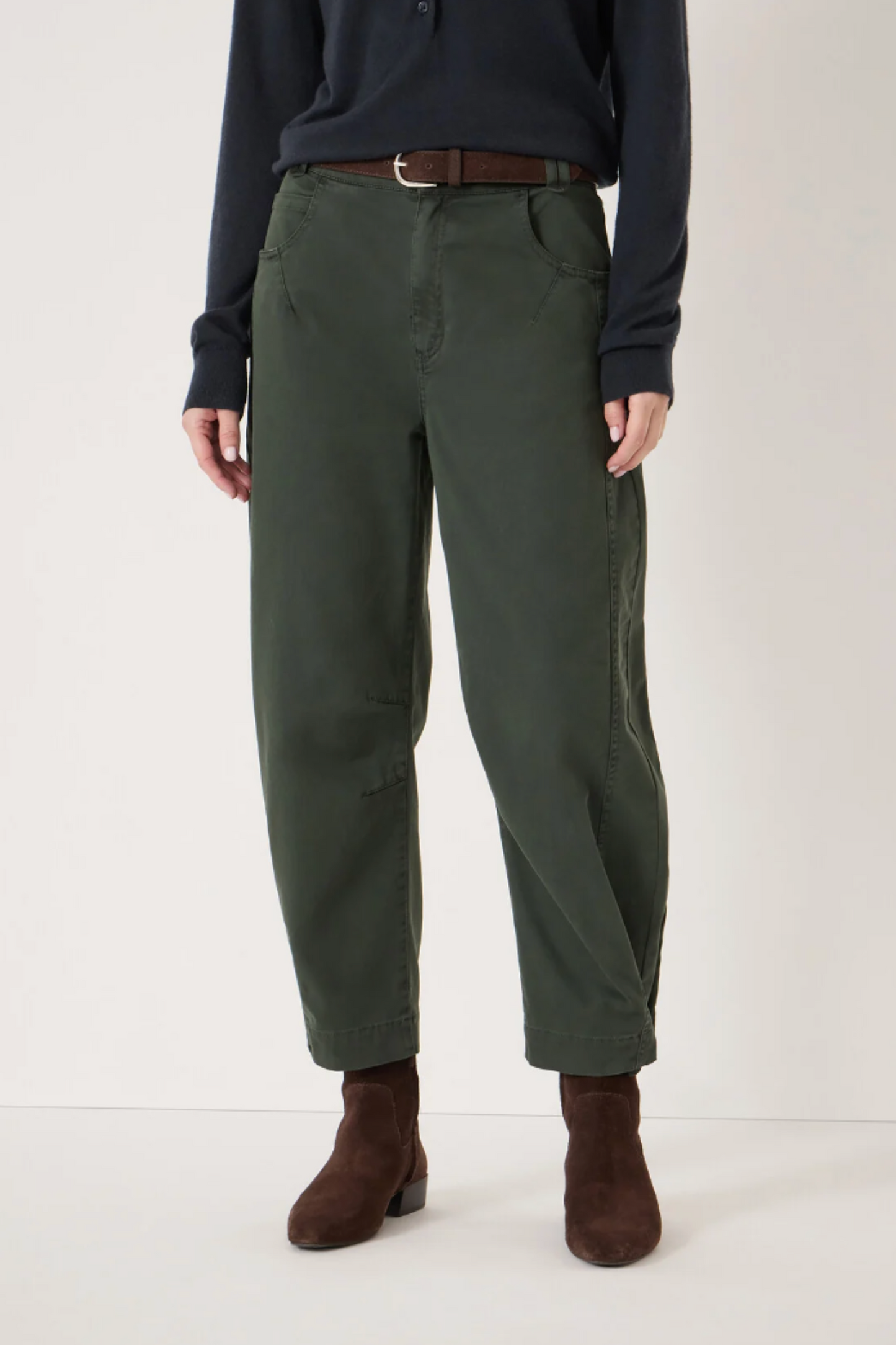 Bryce Barrel-leg Seam-detail Trousers