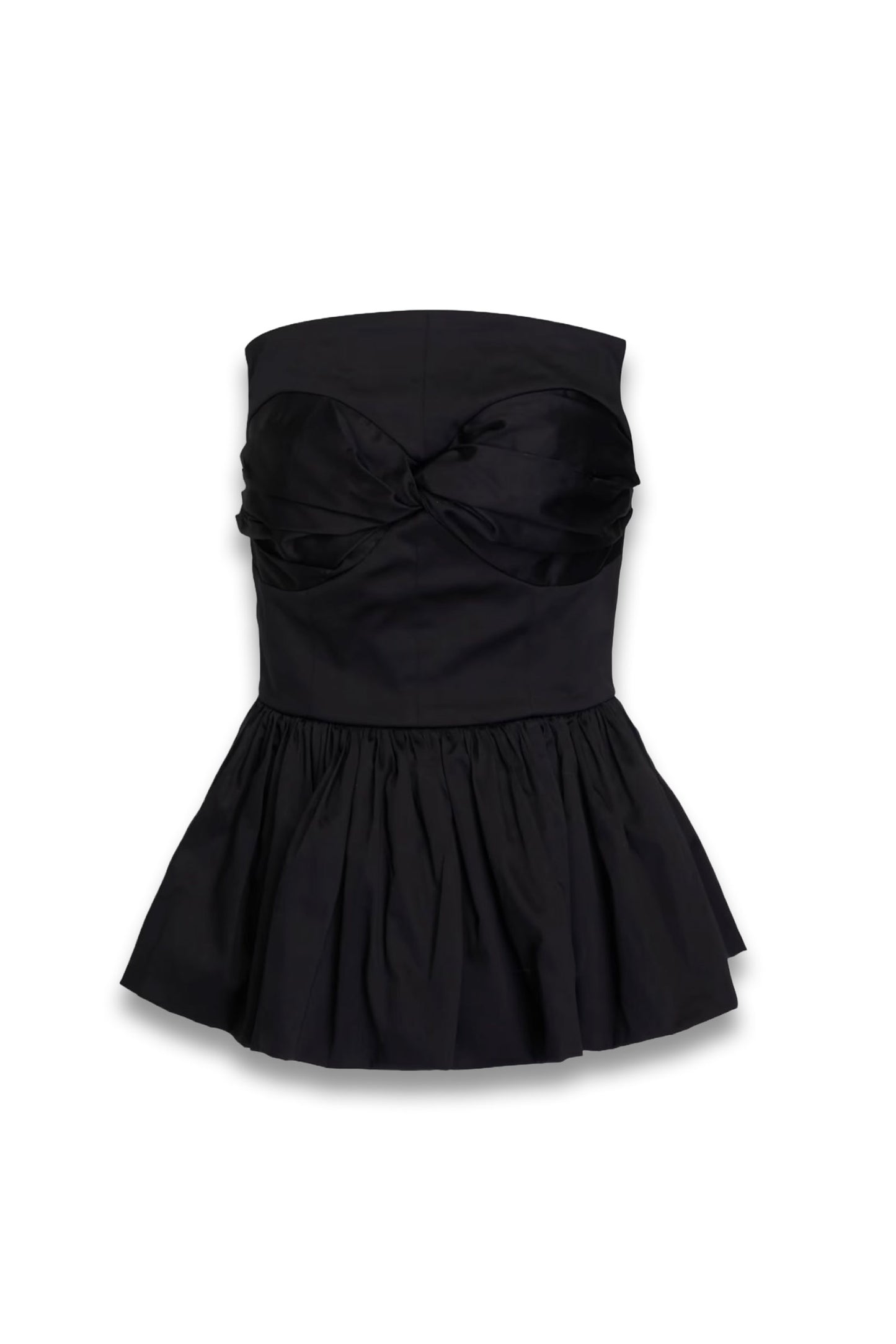 Tamie Strapless Twisted Cotton-blend Sateen Top