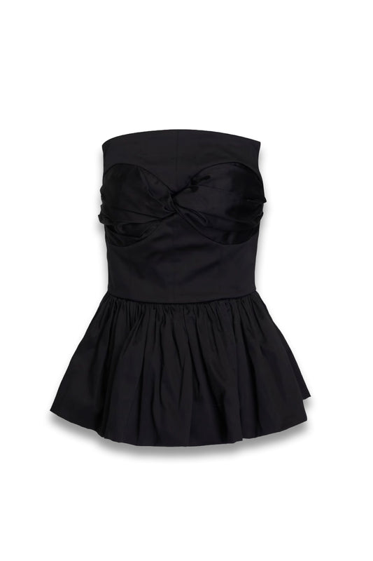 Tamie Strapless Twisted Cotton-blend Sateen Top