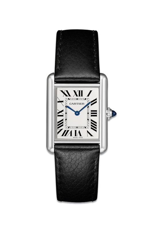Tank Must 22mm Stainless Steel And Textured-leather Watch