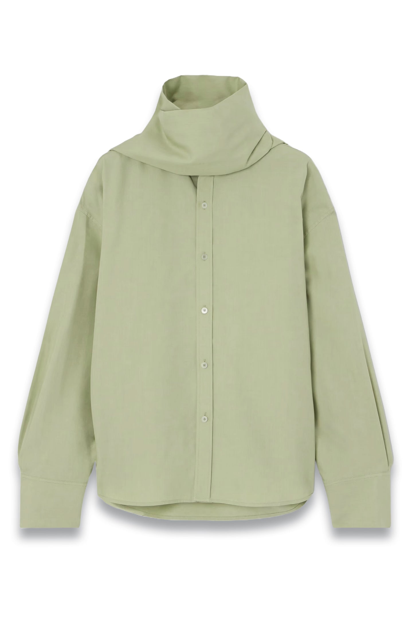Scarf-detailed Silk Shirt
