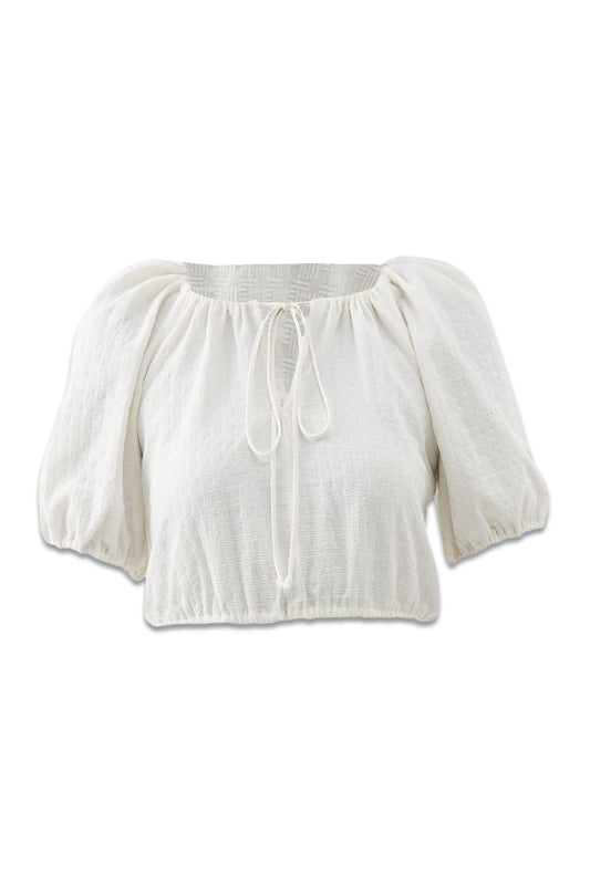 Rosa Puff-sleeve Organic-cotton Blouse White