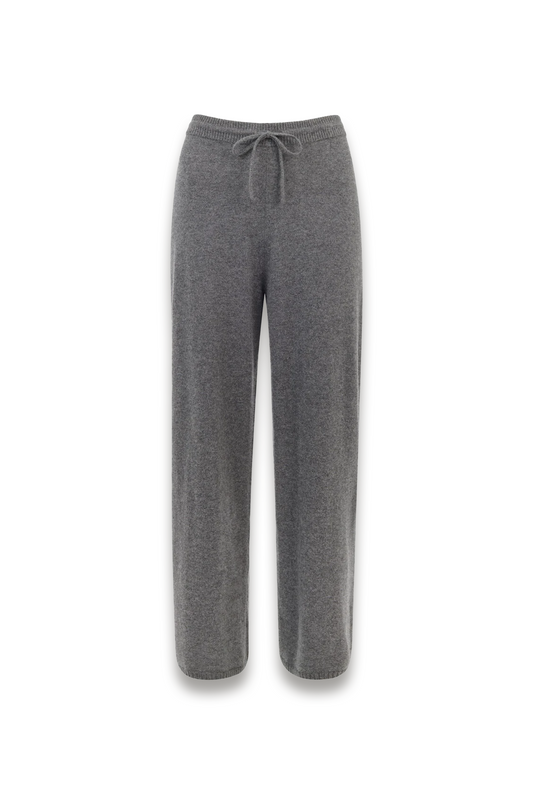 Grey Cashmere Straight-leg Jogger