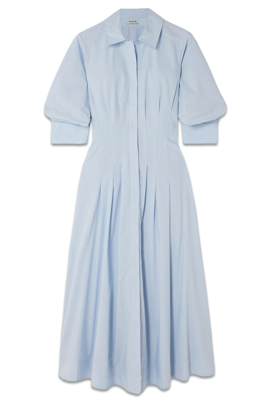 Jazz Pleated Cotton-blend Poplin Midi Shirt Dress