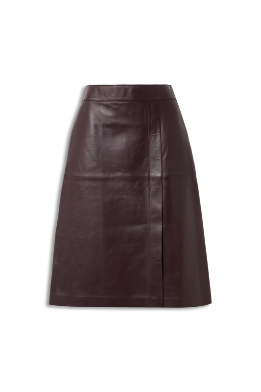 Sevres Paneled Leather Skirt