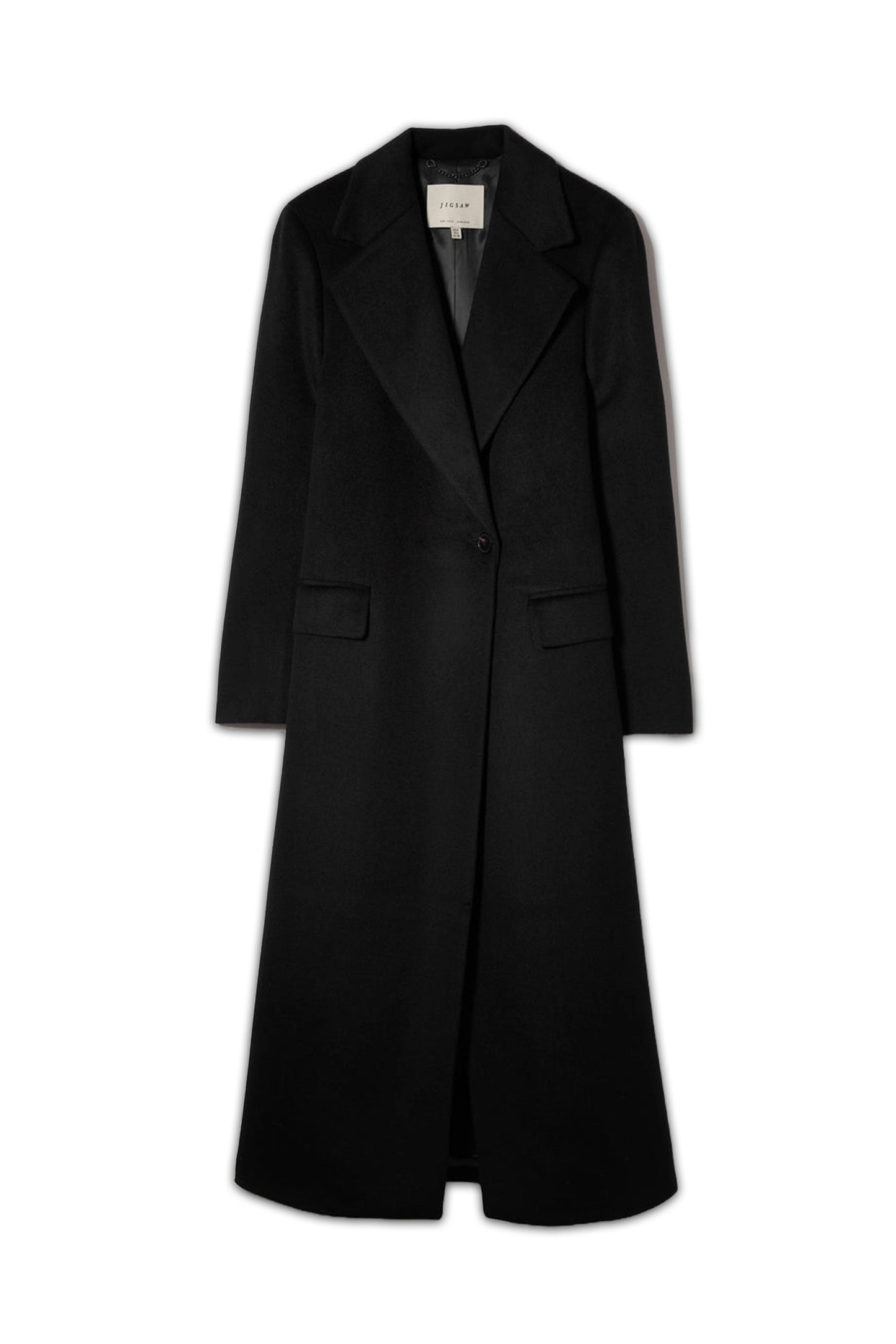 Wool Maxi City Coat, Black