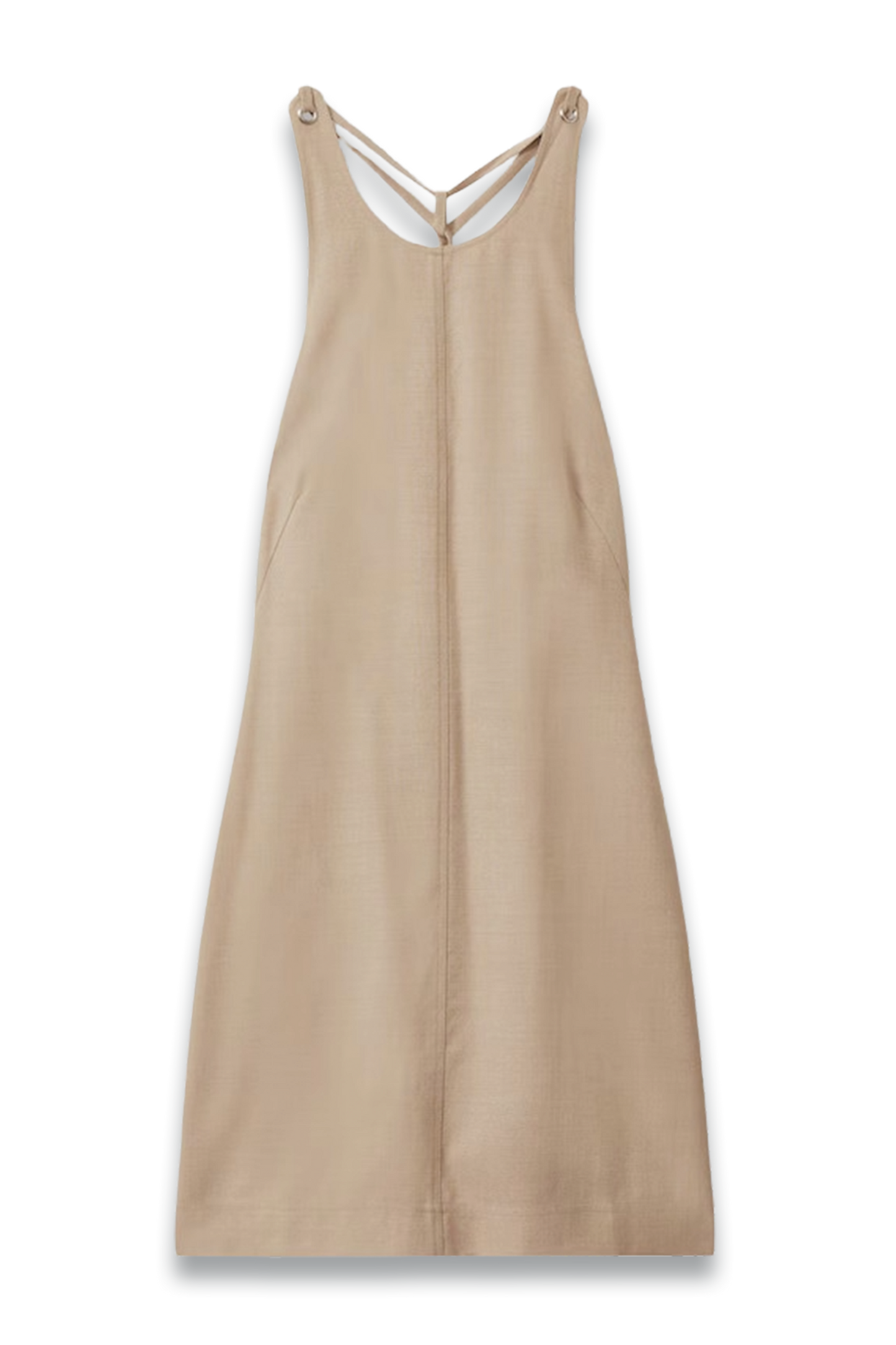 Cecily Wool Strappy Tie Back Mini Dress in Neutral