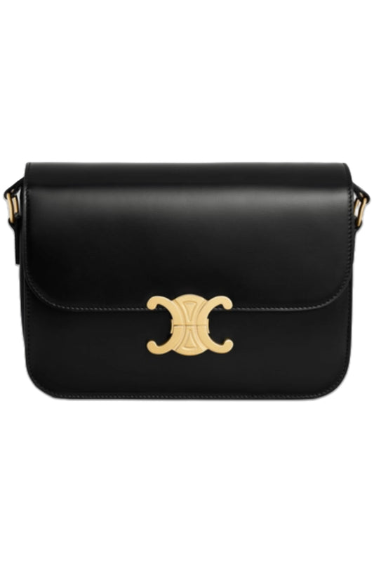 Classique Triomphe Bag In Shinny Calfskin in Black