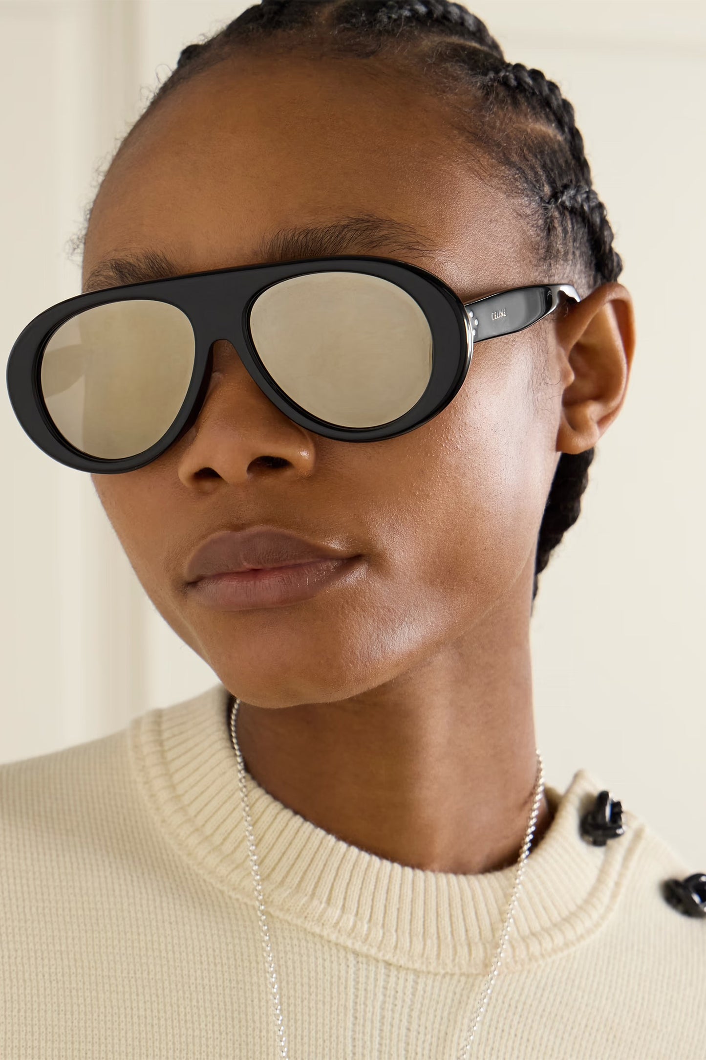 Aviator-style Acetate Sunglasses