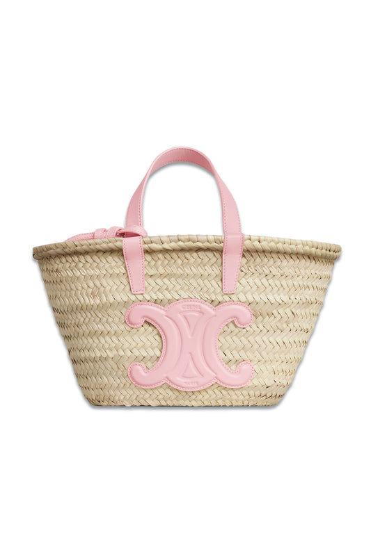 Teen Triomphe Celine Classic Panier In Palm Leaves and Calfskin