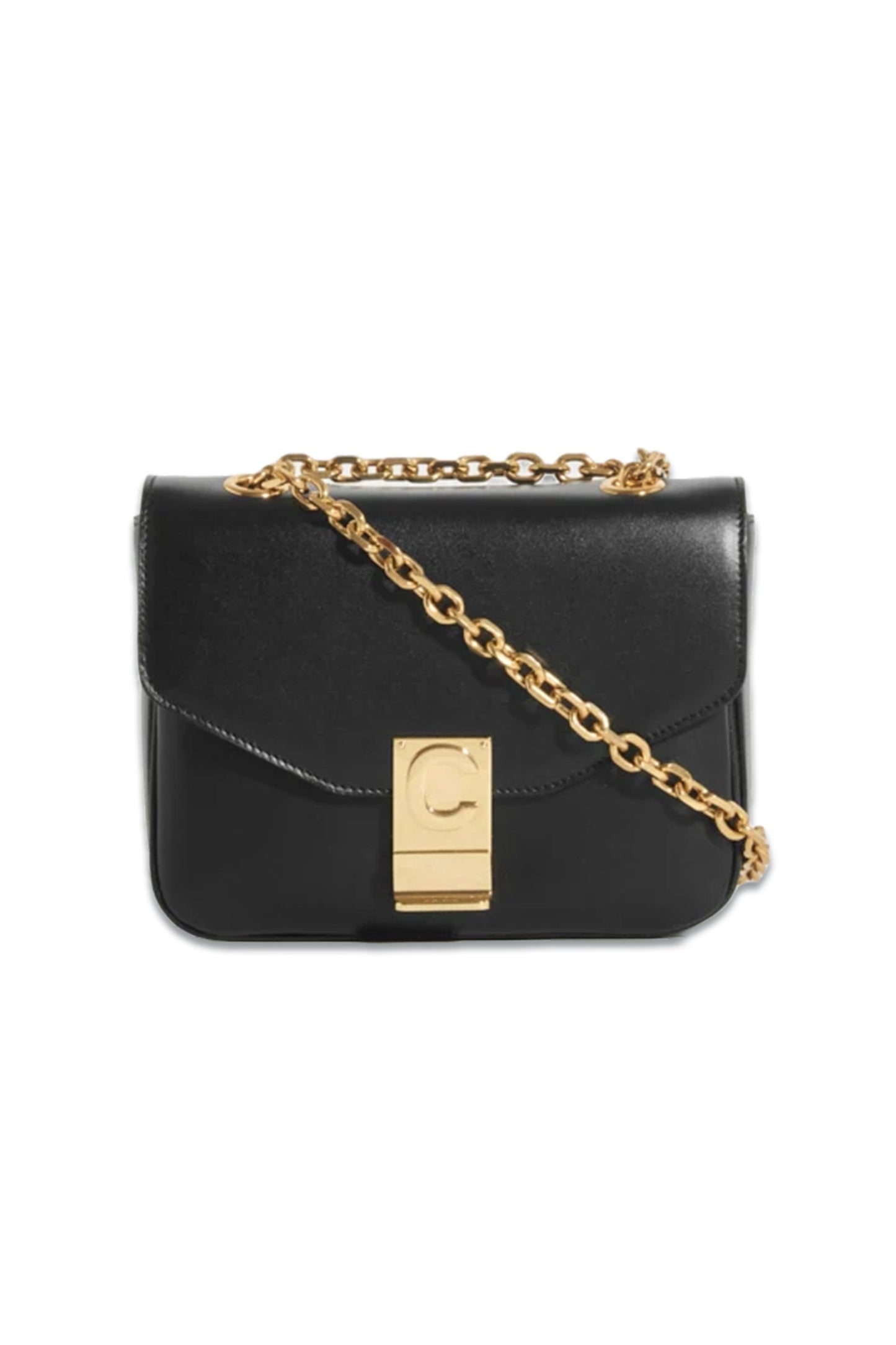 Rent - Small C Bag In Polished Black Calfskin