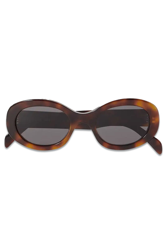 Triomphe Oval-frame acetate Sunglasses Tortoiseshell