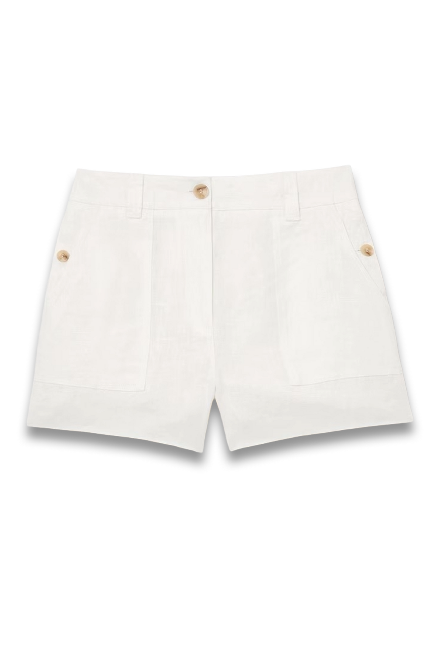 Linen Chambray Shorts in White