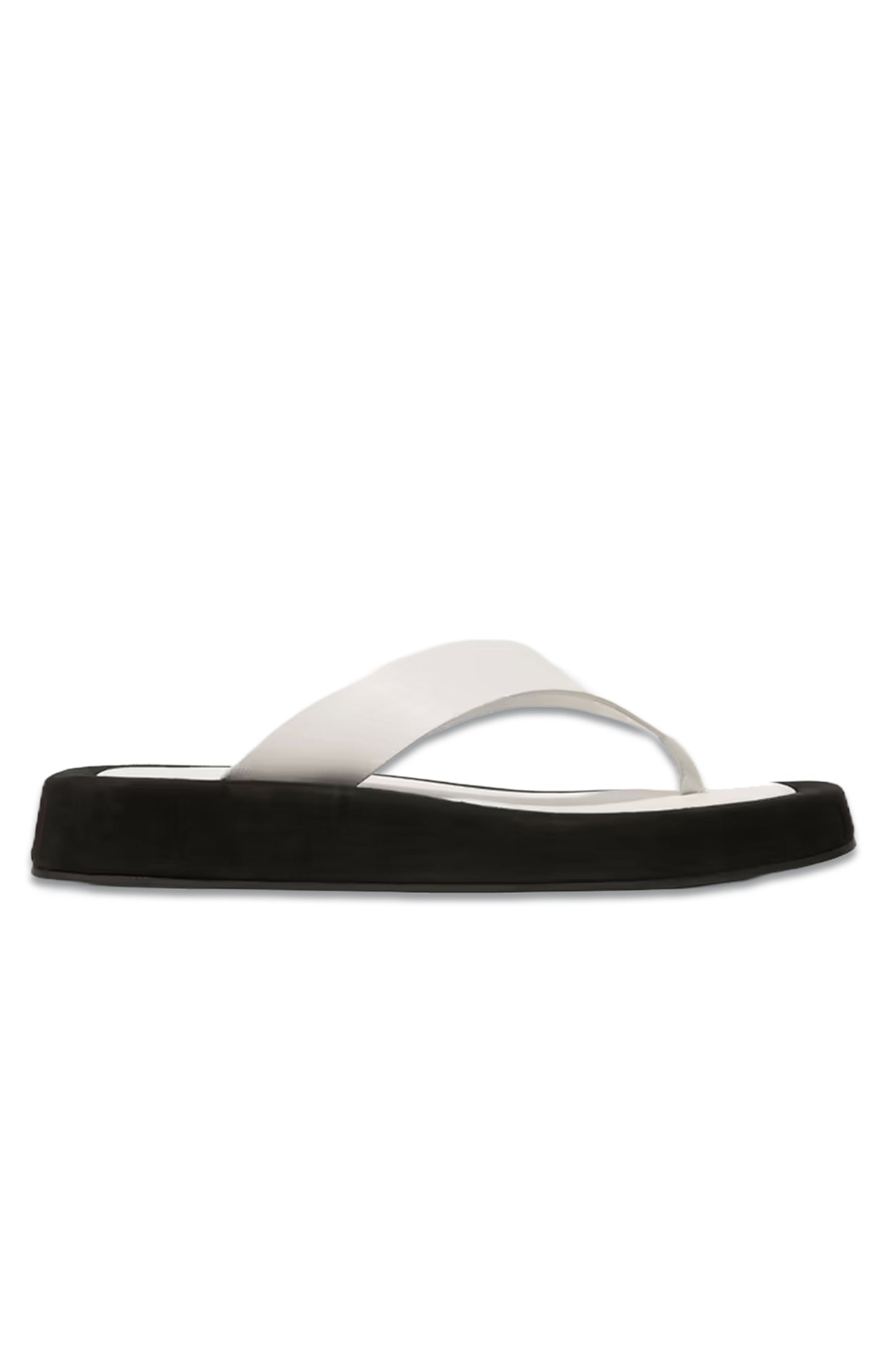 Ginza Two-Tone Leather And Suede Platform Flip Flops