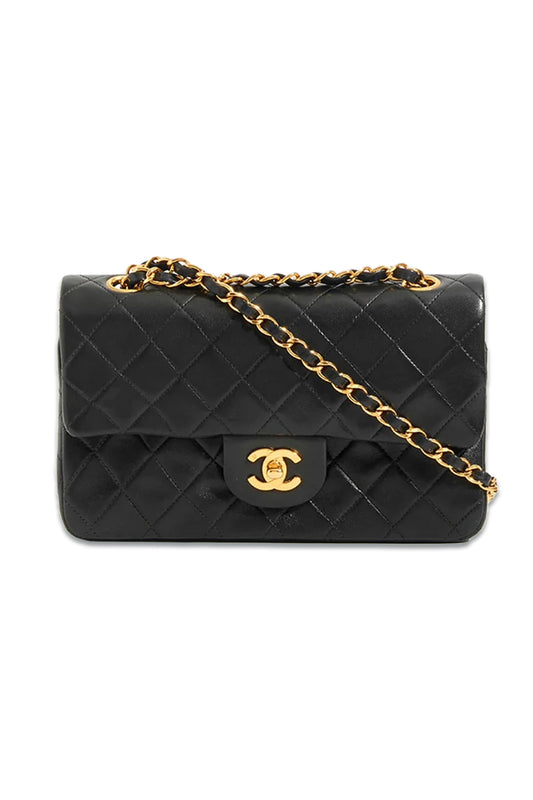 Rent - Vintage Classic Double Flap Bag in Black Lambskin