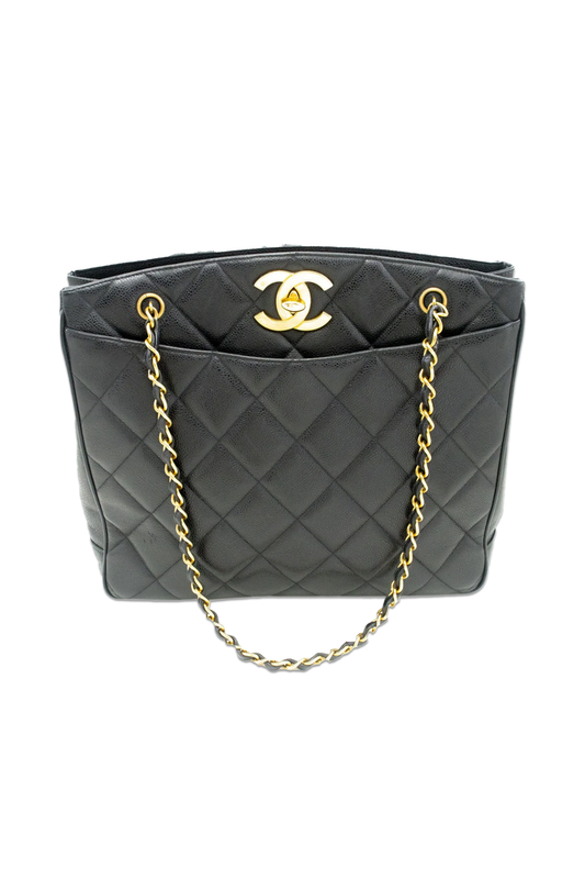 Black Large Chain Vintage 1994 Caviar Shoulder Bag