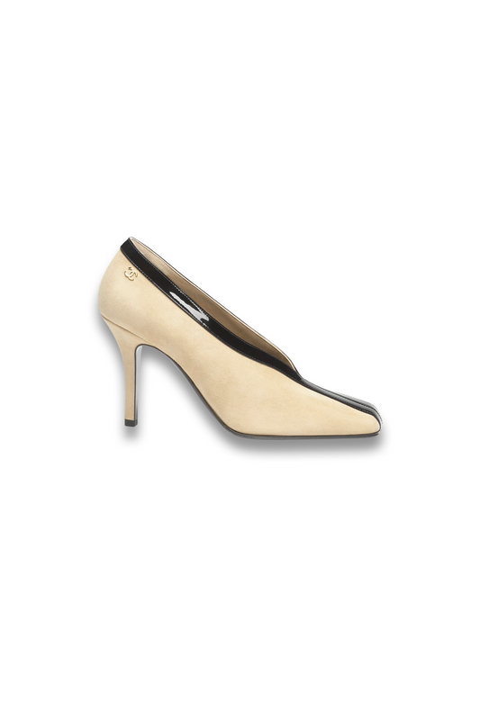 Pumps Suede Kidskin & Patent Calfskin Beige & Black