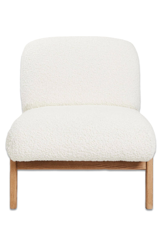 Upholstered Bouclé Wool Armchair