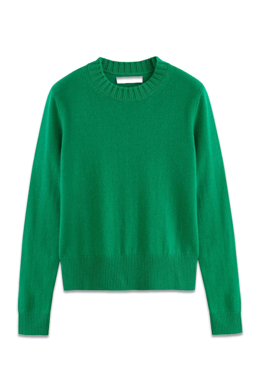 Forest-Green Wool-Cashmere Cropped Sweater