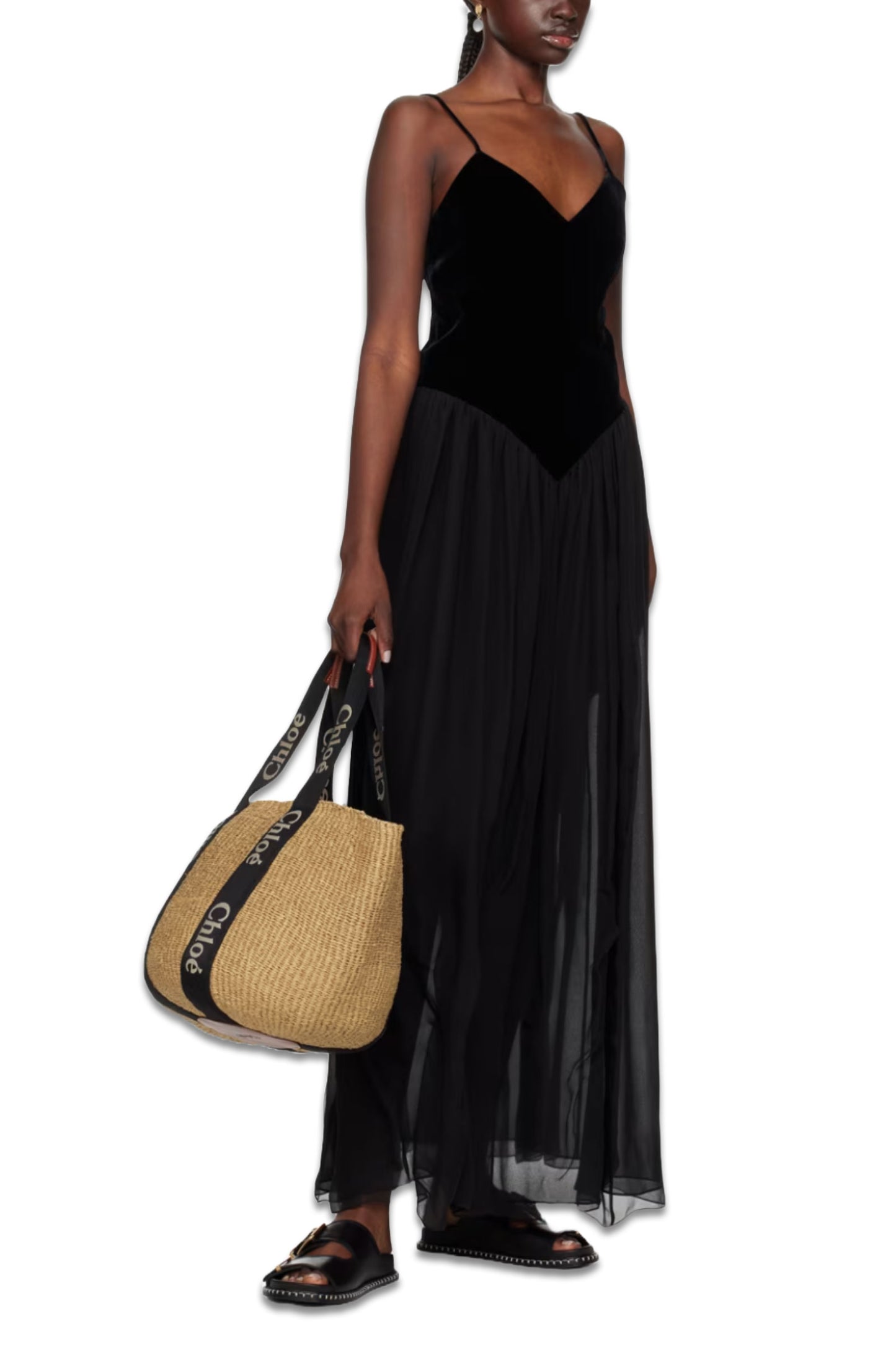 Beige Large Woody Basket Tote