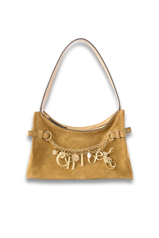 Embellished Suede Shoulder Bag