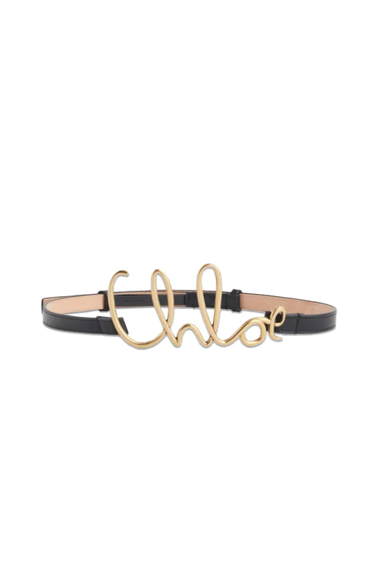Chloe script-hardware leather belt