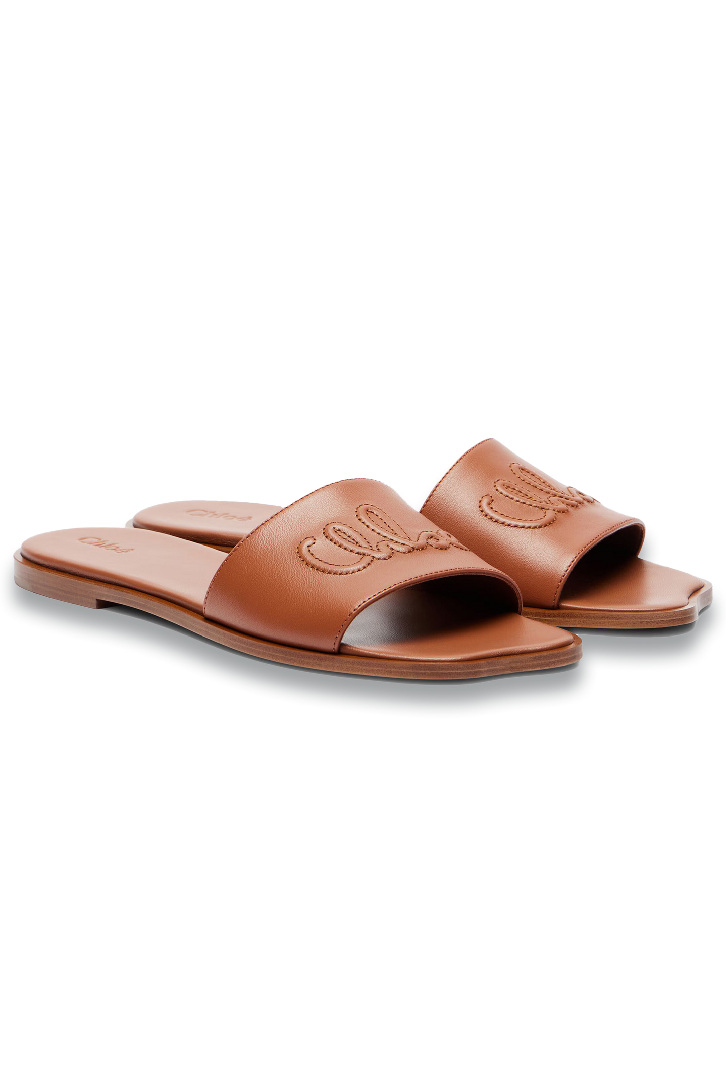 Flower Leather Slides