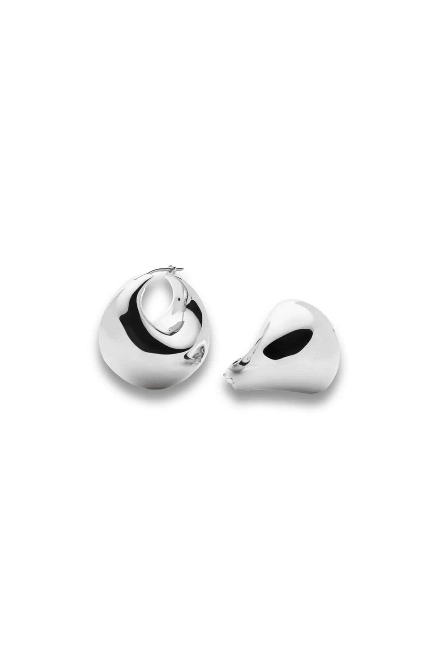 Sculptural Chubby Dome Medium Hoop Earrings