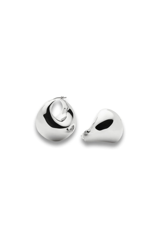 Sculptural Chubby Dome Medium Hoop Earrings