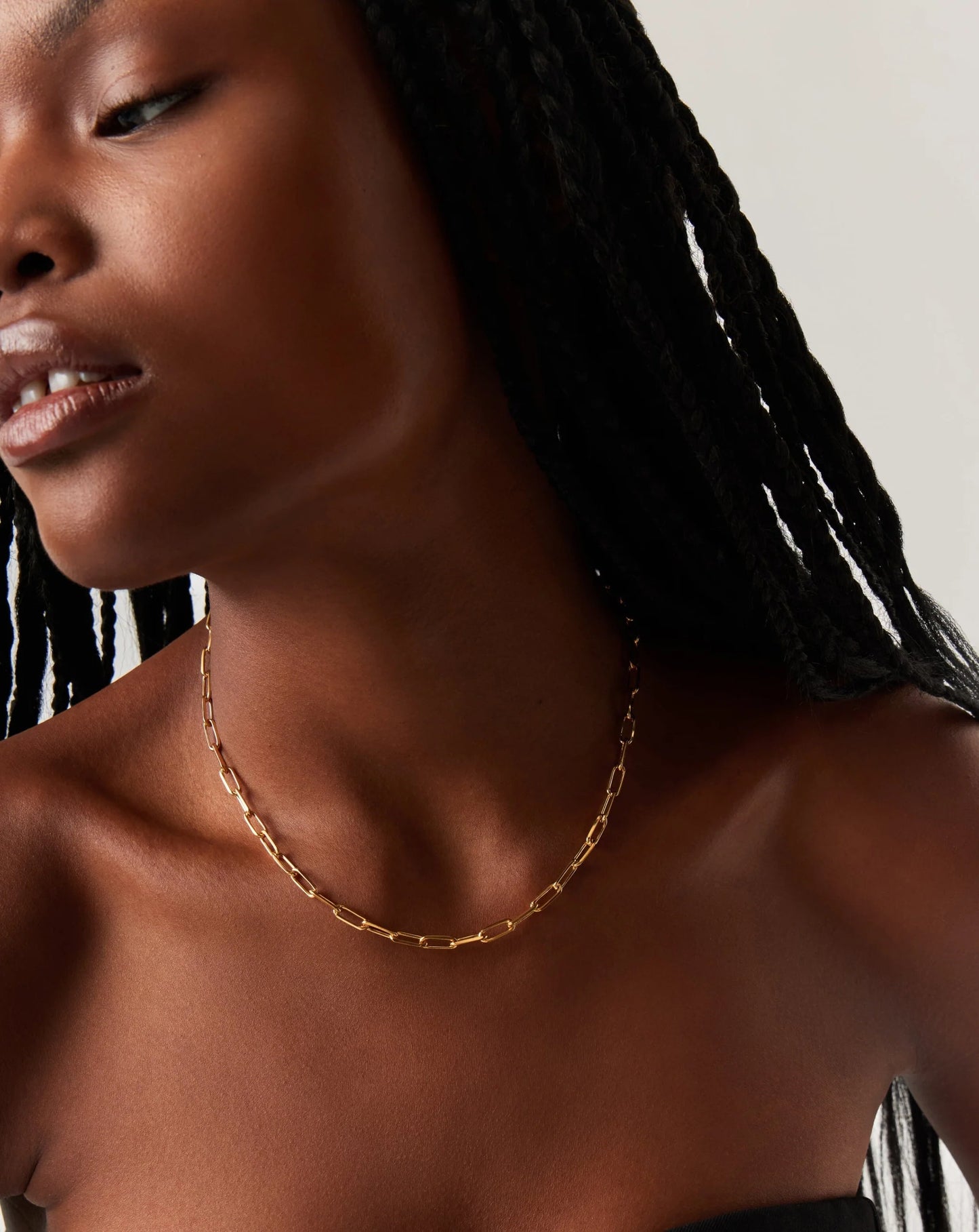 Classic Mini Short Paperclip Chain Necklace