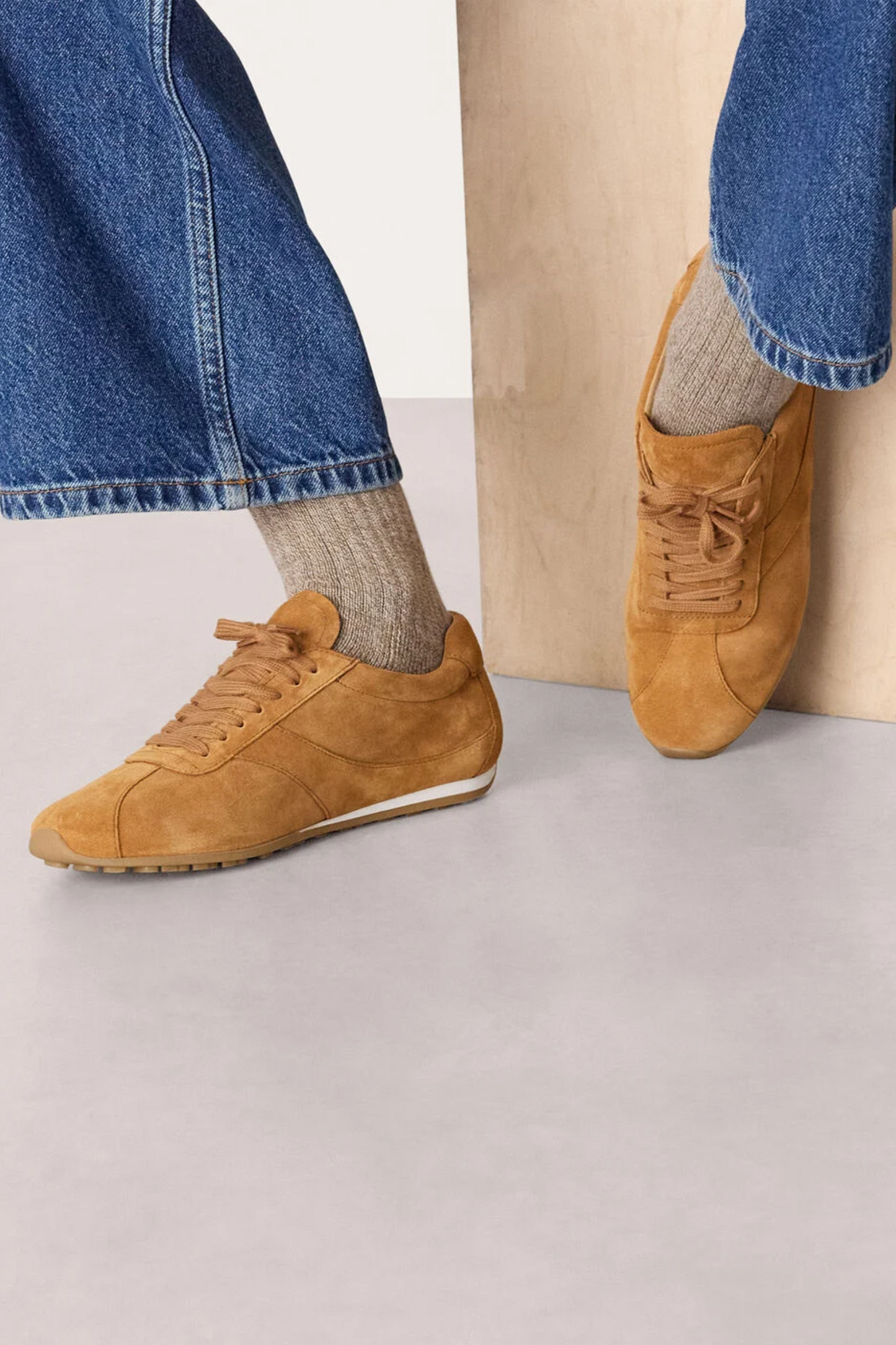 Tan Soft Suede Unlined Sneaker