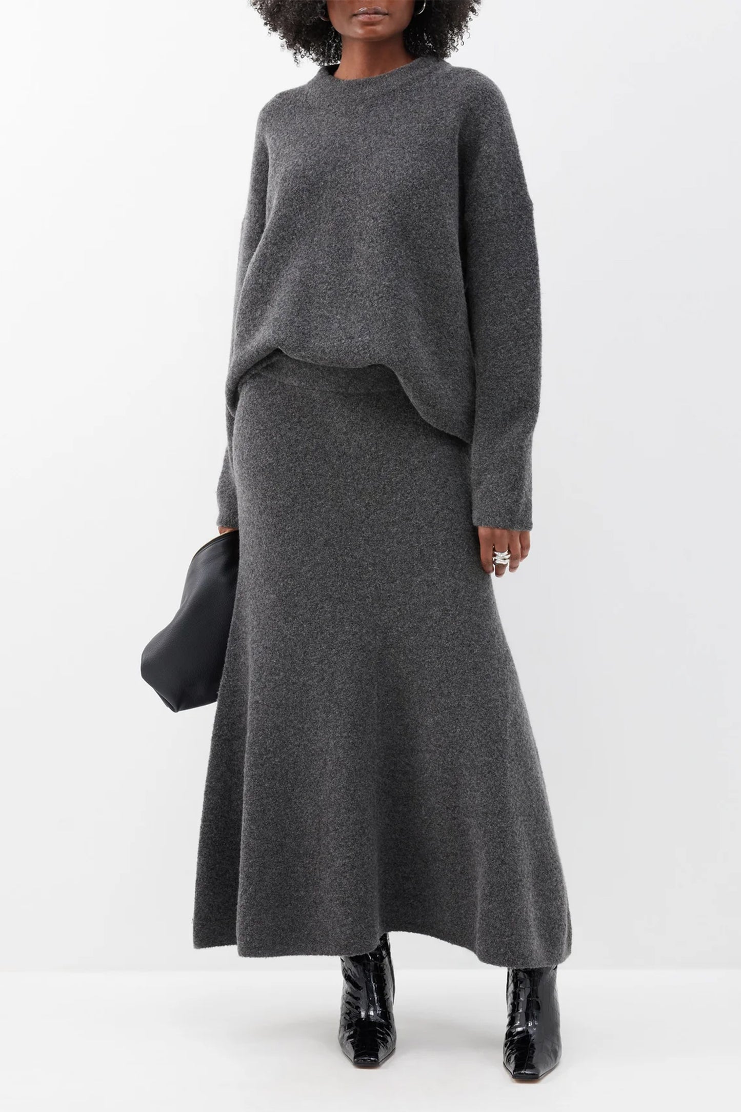 Alva Wool-Blend Sweater and Marta Wool-Blend Midi Skirt