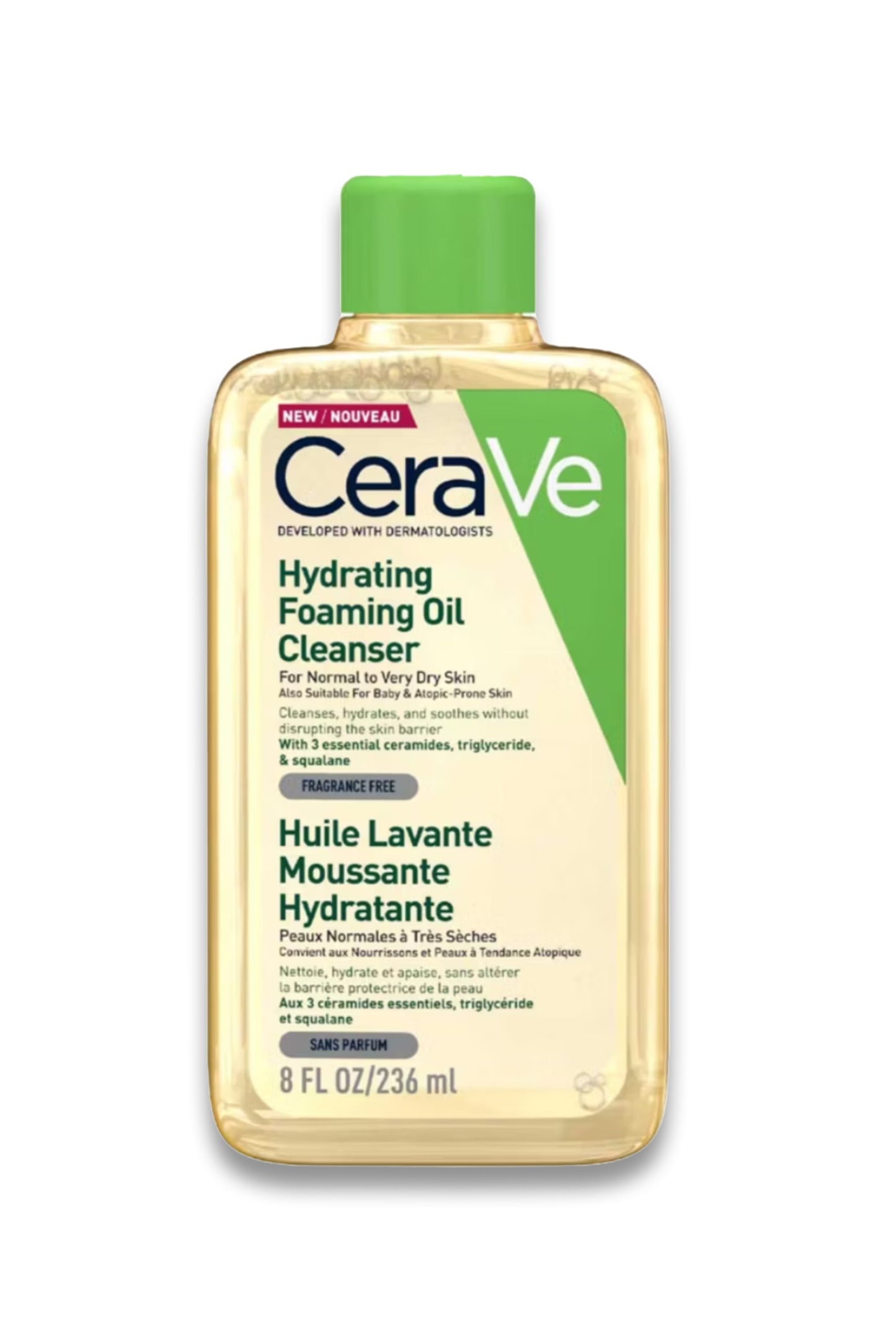 CeraVe Hydrating Foaming Oil Cleanser with Squalane for Normal to Very Dry Skin 236ml