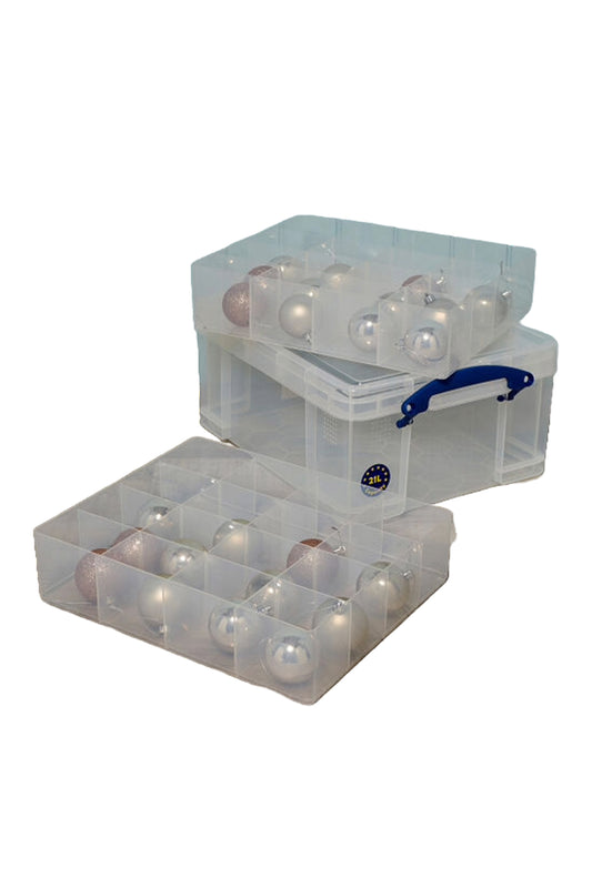 Christmas Decoration Storage Box - 21 Litre with Trays