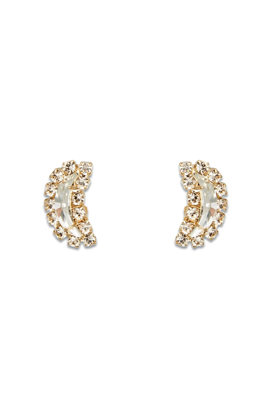 Gold-tone Crystal Clip Earrings