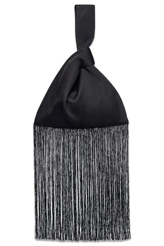 Jen Fringe Tech Satin Clutch Bag