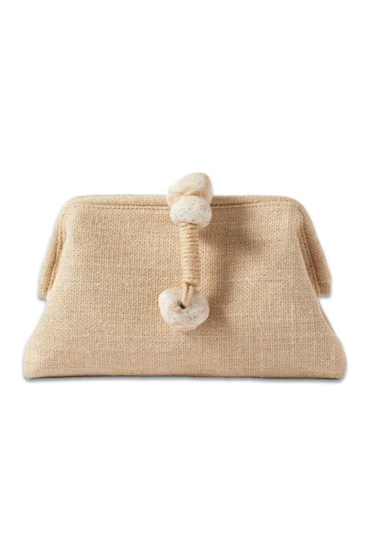 Petra Linen And Jute Clutch Bag