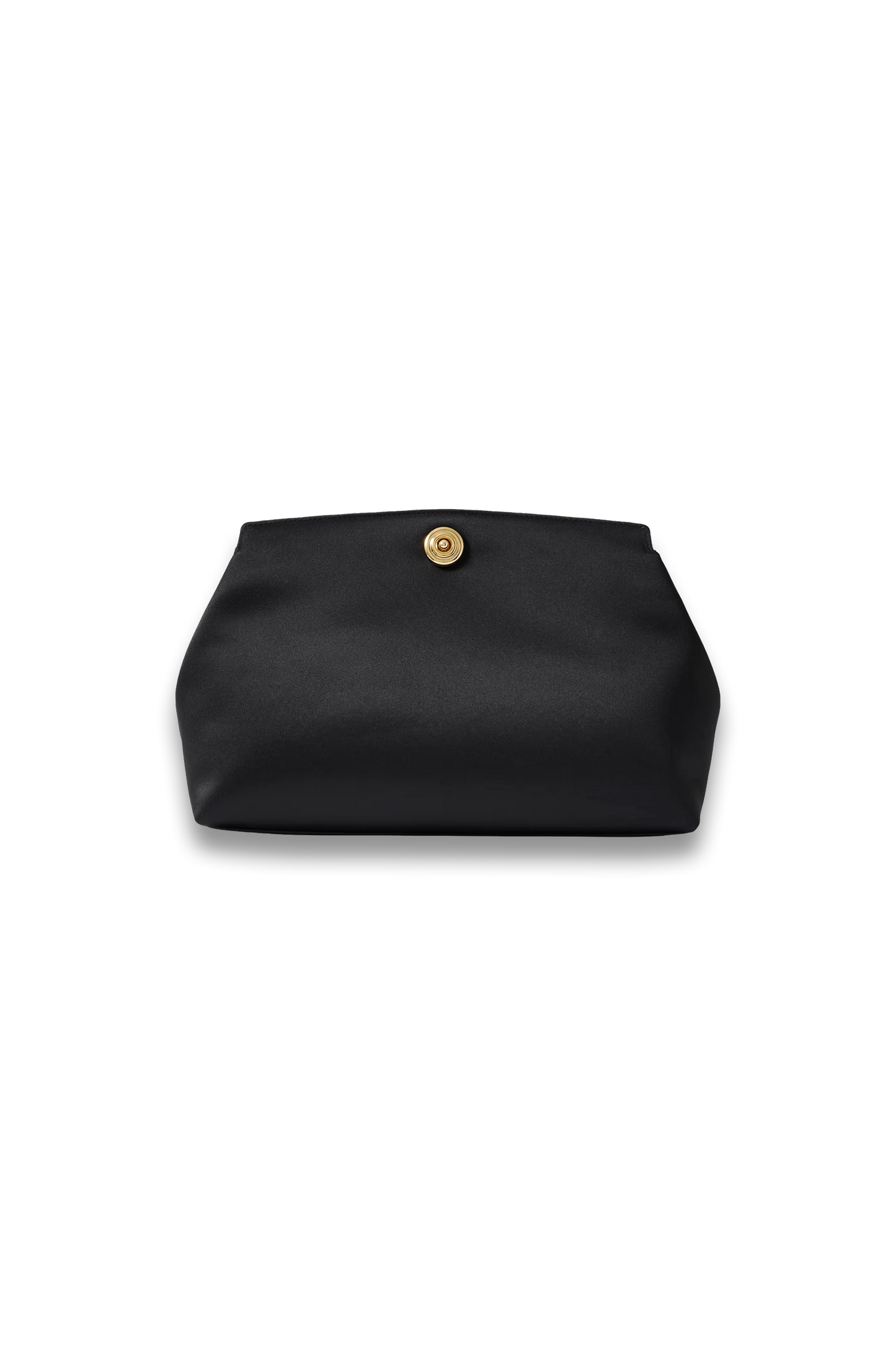 Leather-trimmed Satin Clutch