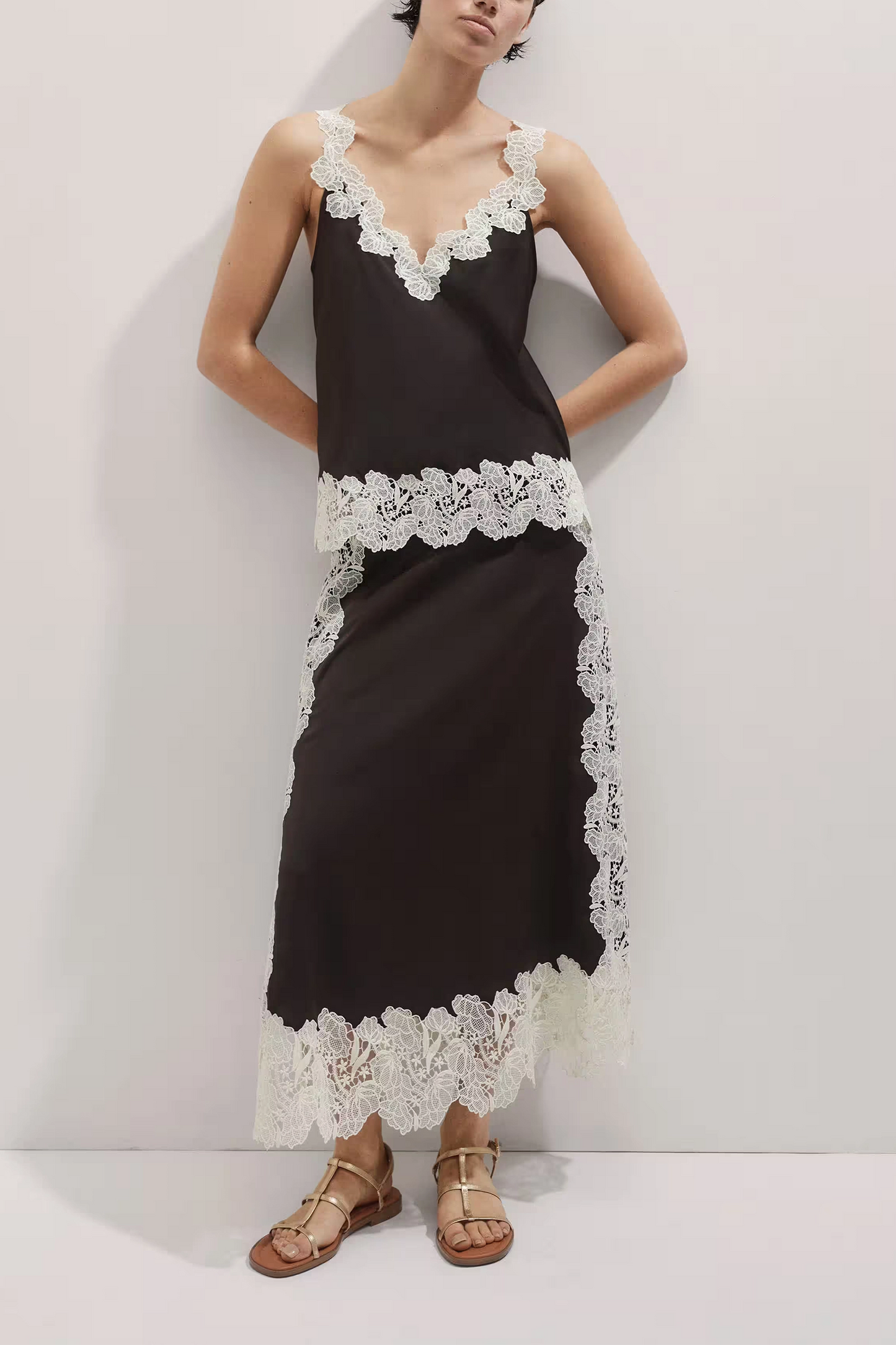 Floral Lace Cami Top + Skirt Co-ord