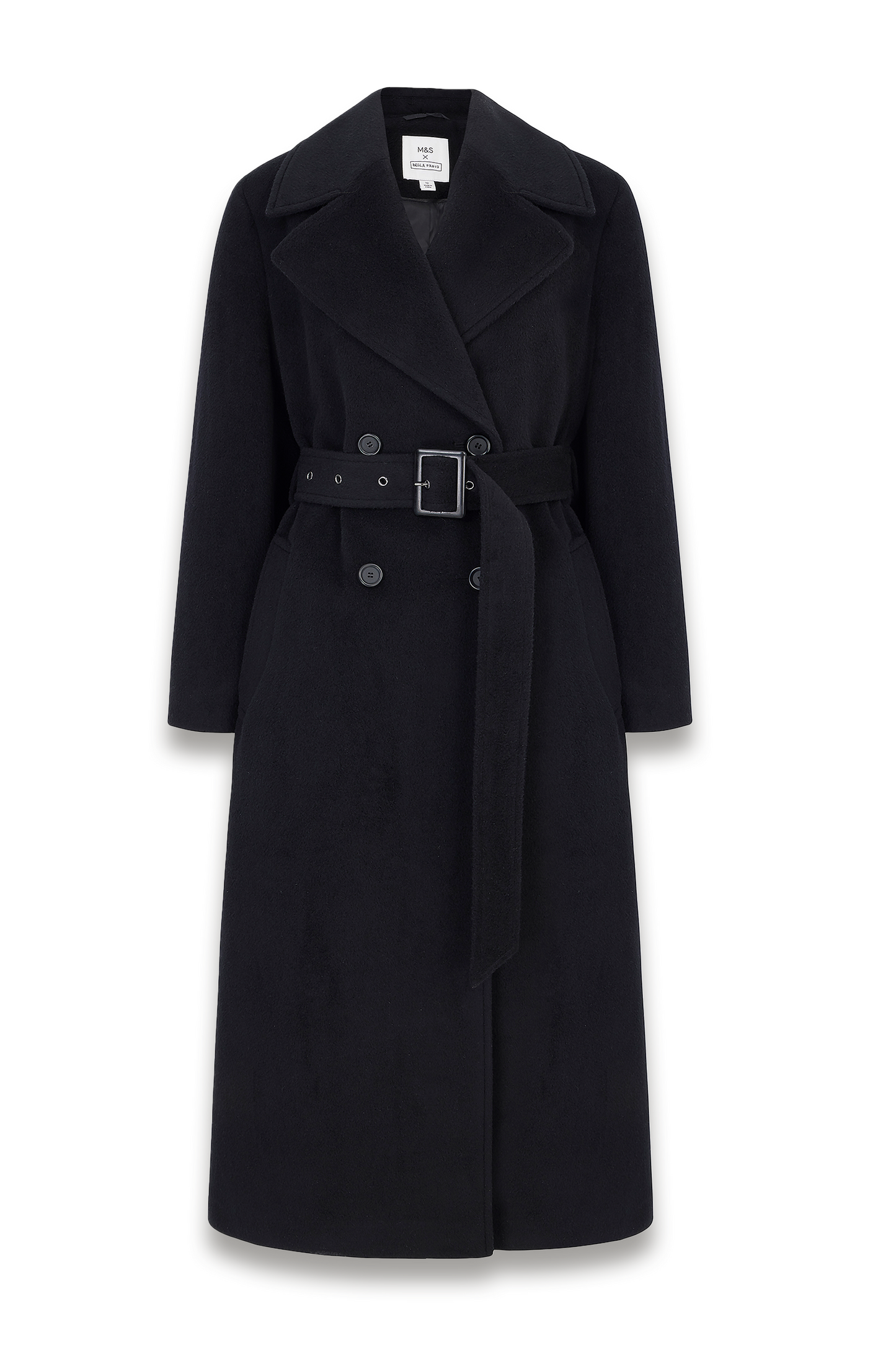 Pure Wool Belted Double Breasted Coat
